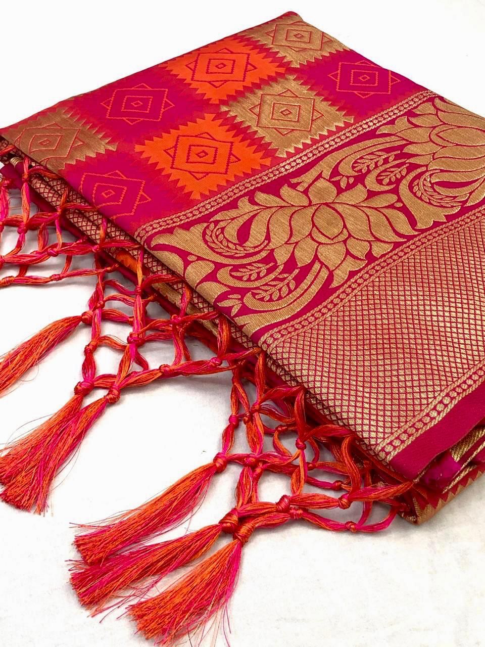 Malti  Color Soft Lichi Silk Saree