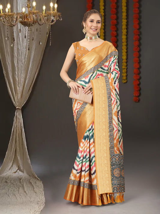 Gratifying Malti Color Soft kanjivaram  Silk Saree