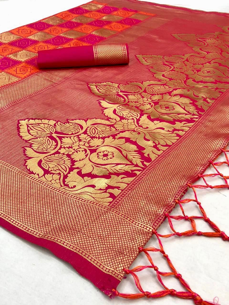 Malti  Color Soft Lichi Silk Saree