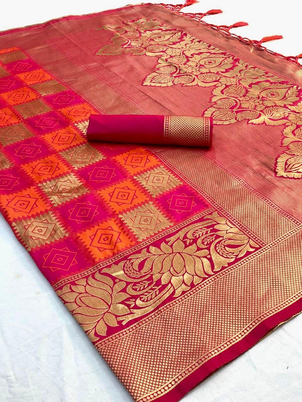 Malti  Color Soft Lichi Silk Saree