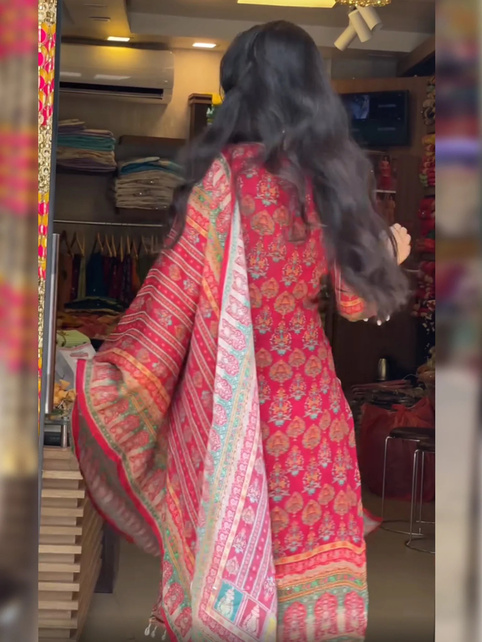 Diya Pink Readymade Suit with Mirror and Hand Work