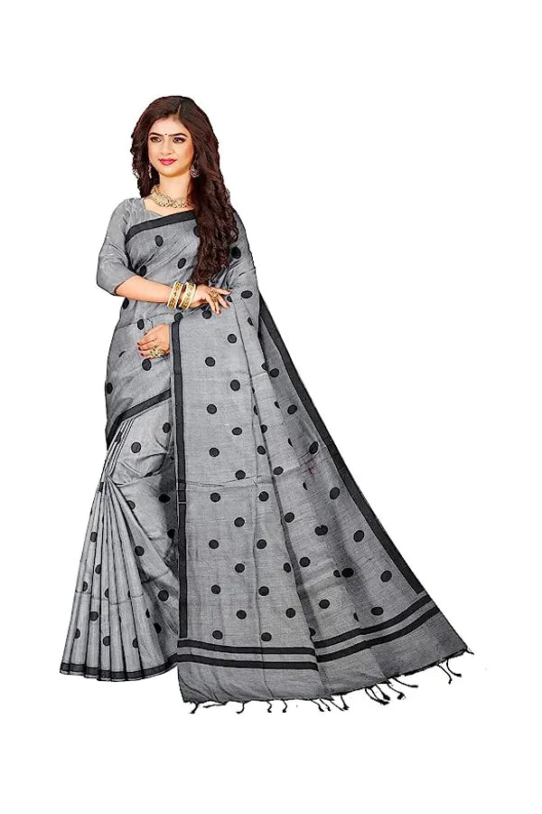 Pure Linen  Grey Color Saree with Digital Print in  Trendy Design