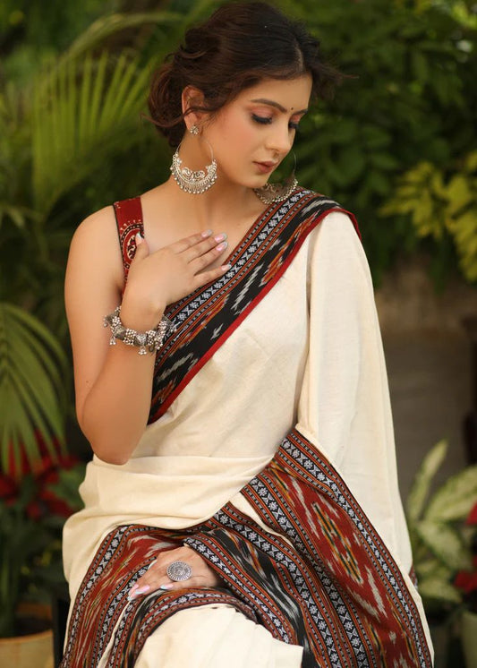 Pure Linen Malti Color Saree with Digital Print in  Trendy Design