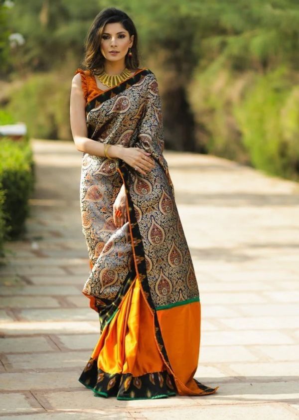 Pure Linen  Malti Color Saree with Digital Print in  Trendy Design