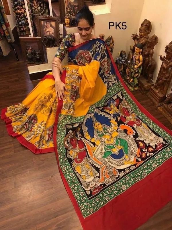 Pure Linen  Mustard  Color Saree with Digital Print in  Trendy Design