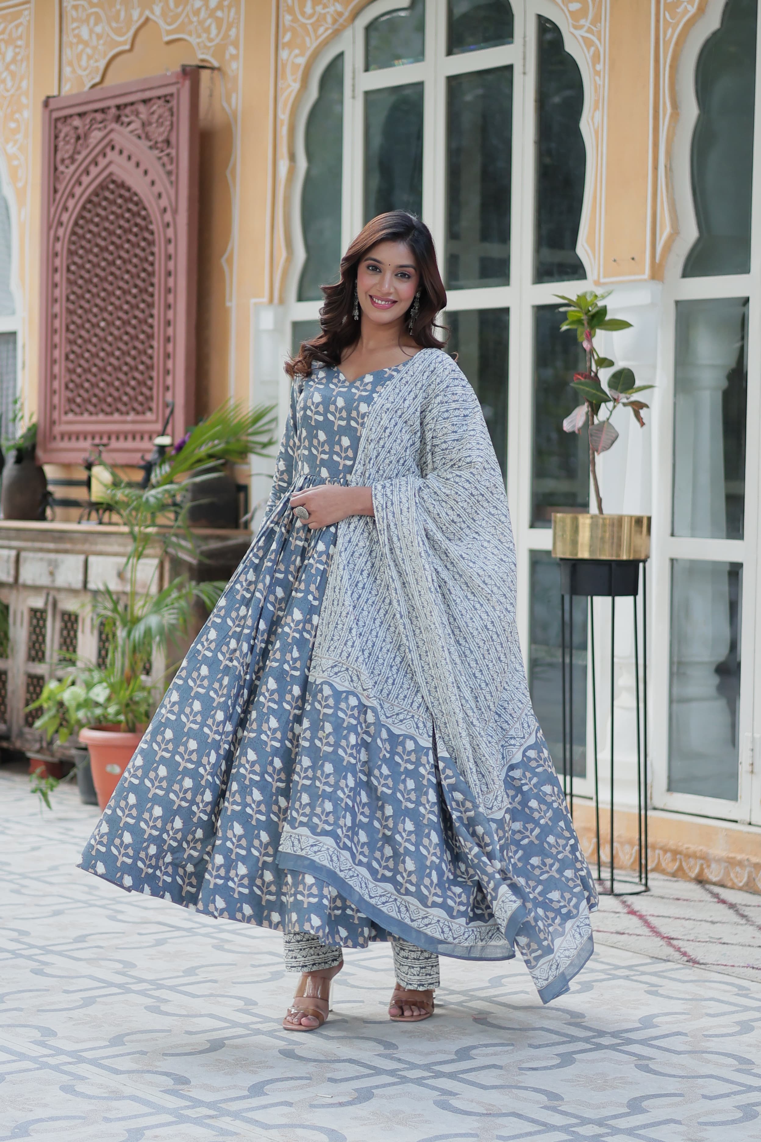 Premium Pure Cotton Kurti, Pant & Dupatta Set