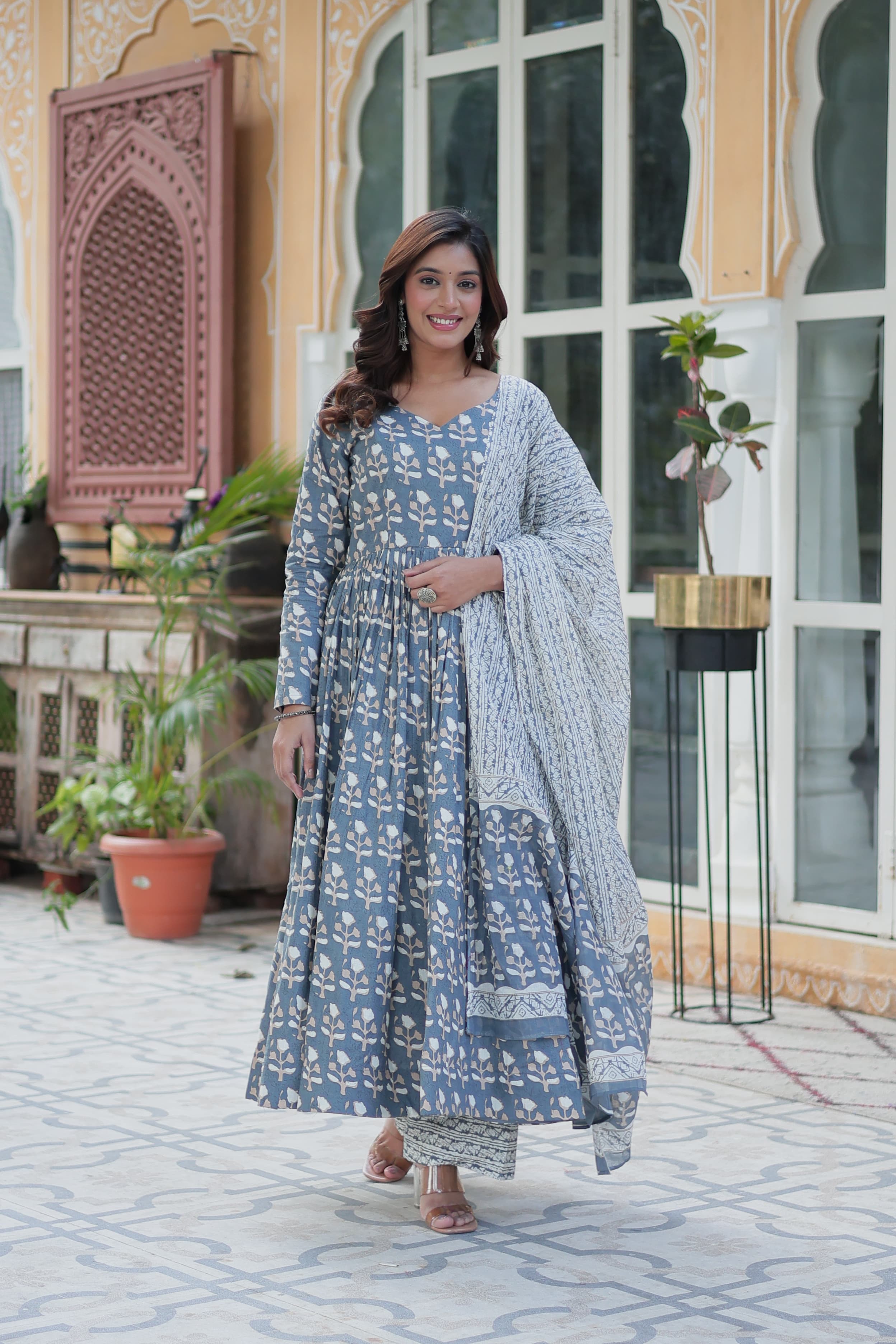 Premium Pure Cotton Kurti, Pant & Dupatta Set