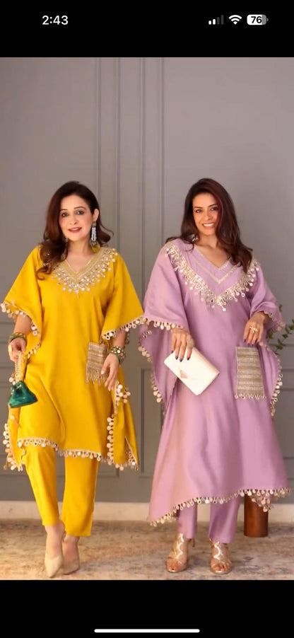 Party Wear Kaftan with Pant