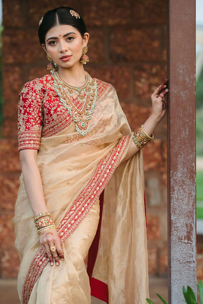 Luxury Embroidered Jimmy Choo Saree with Sequin & Dori Work