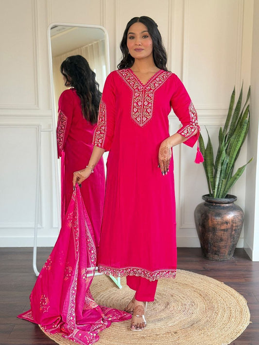✨ New Arrival – Pure BSY Viscose Chanderi Suit Set ✨