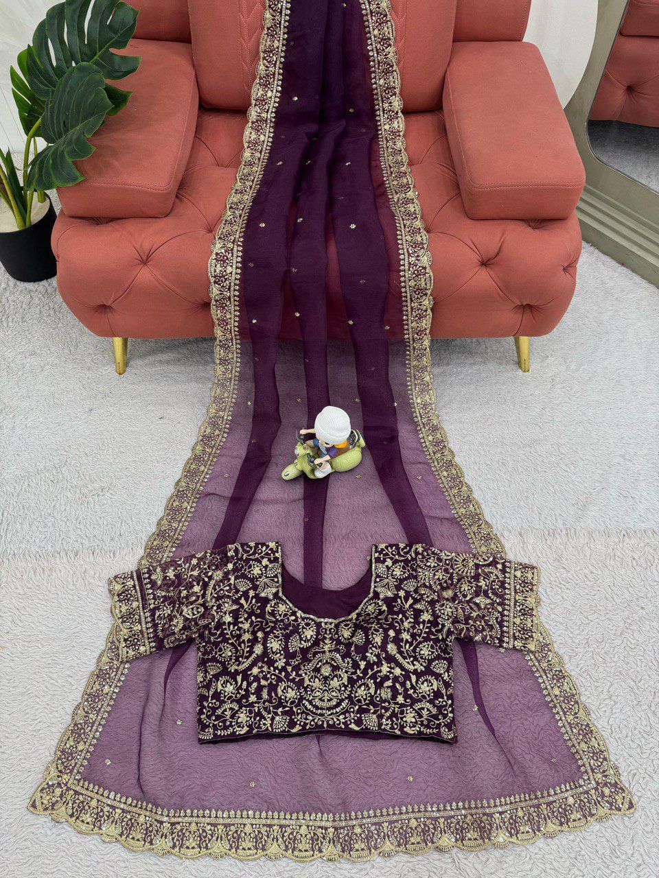 Premium Organza Saree by Her Highness Fashion