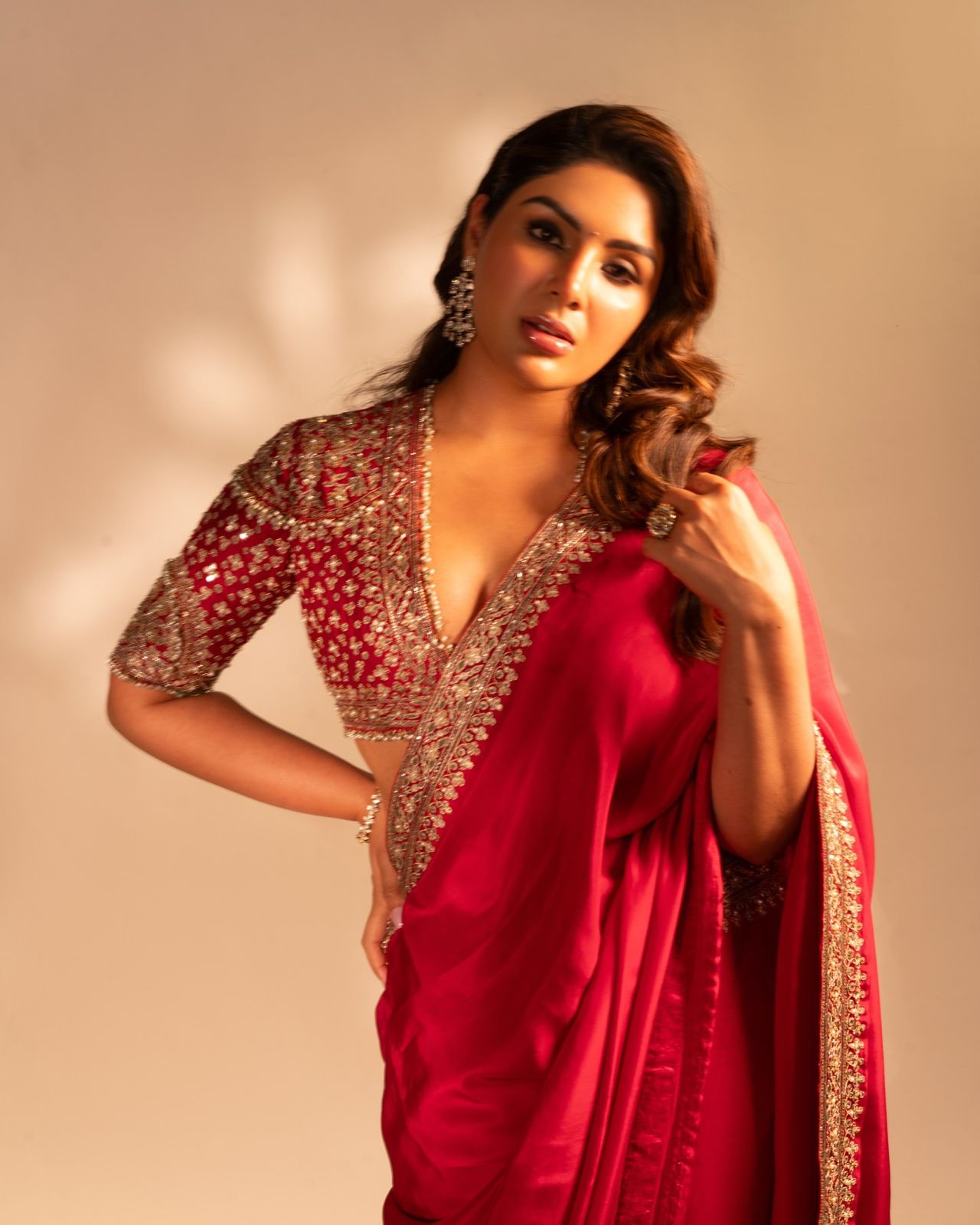 Rangoli Silk Blouse with Sequins Embroidery