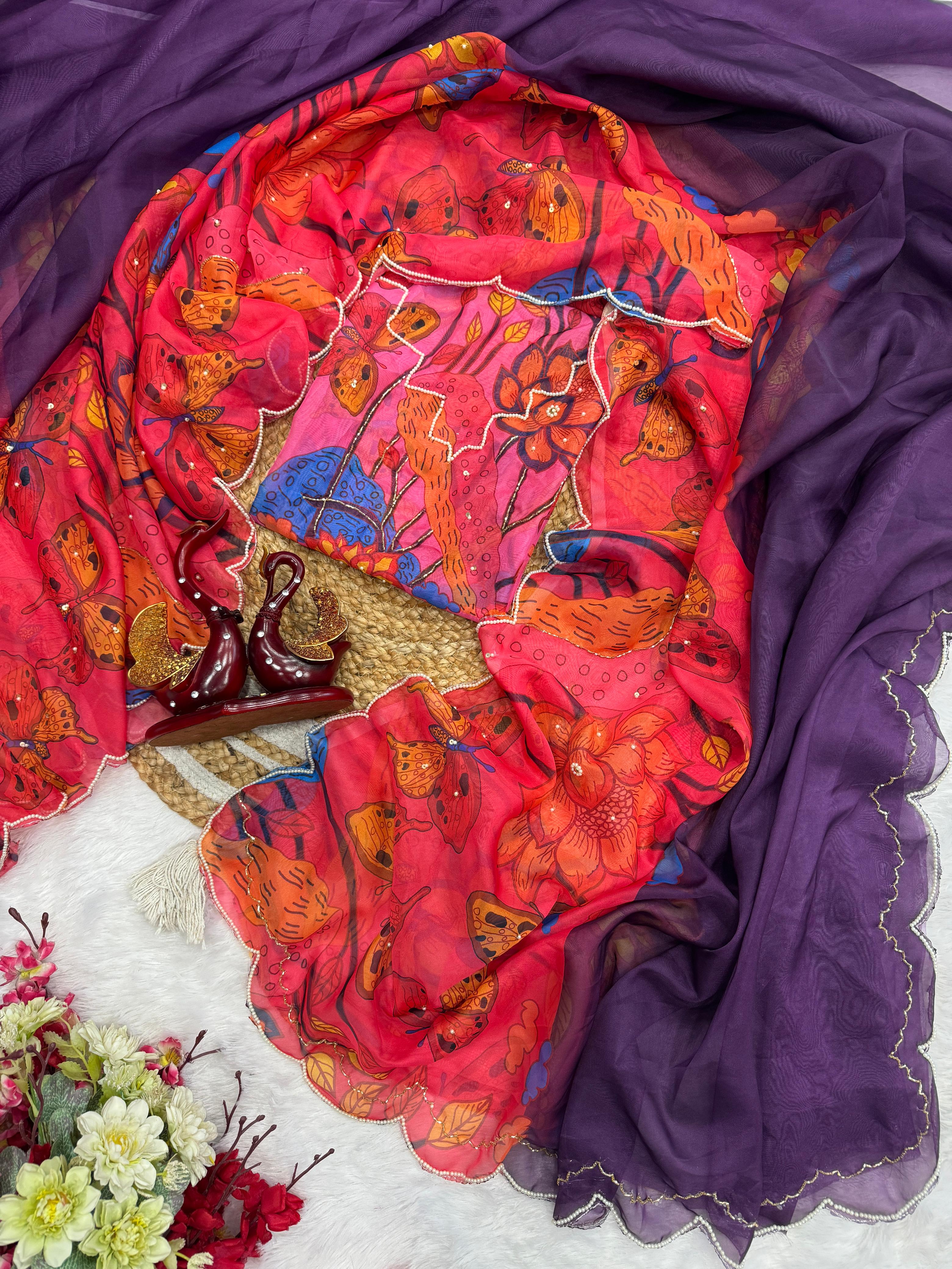 Designer Printed Saree by Her Highness Fashion