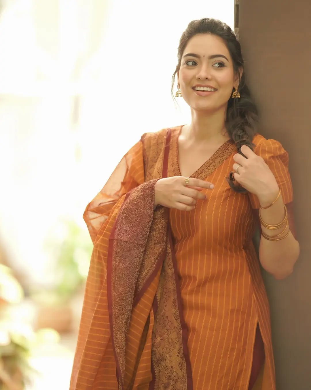 Stylish South cotton ethnic outfit for women