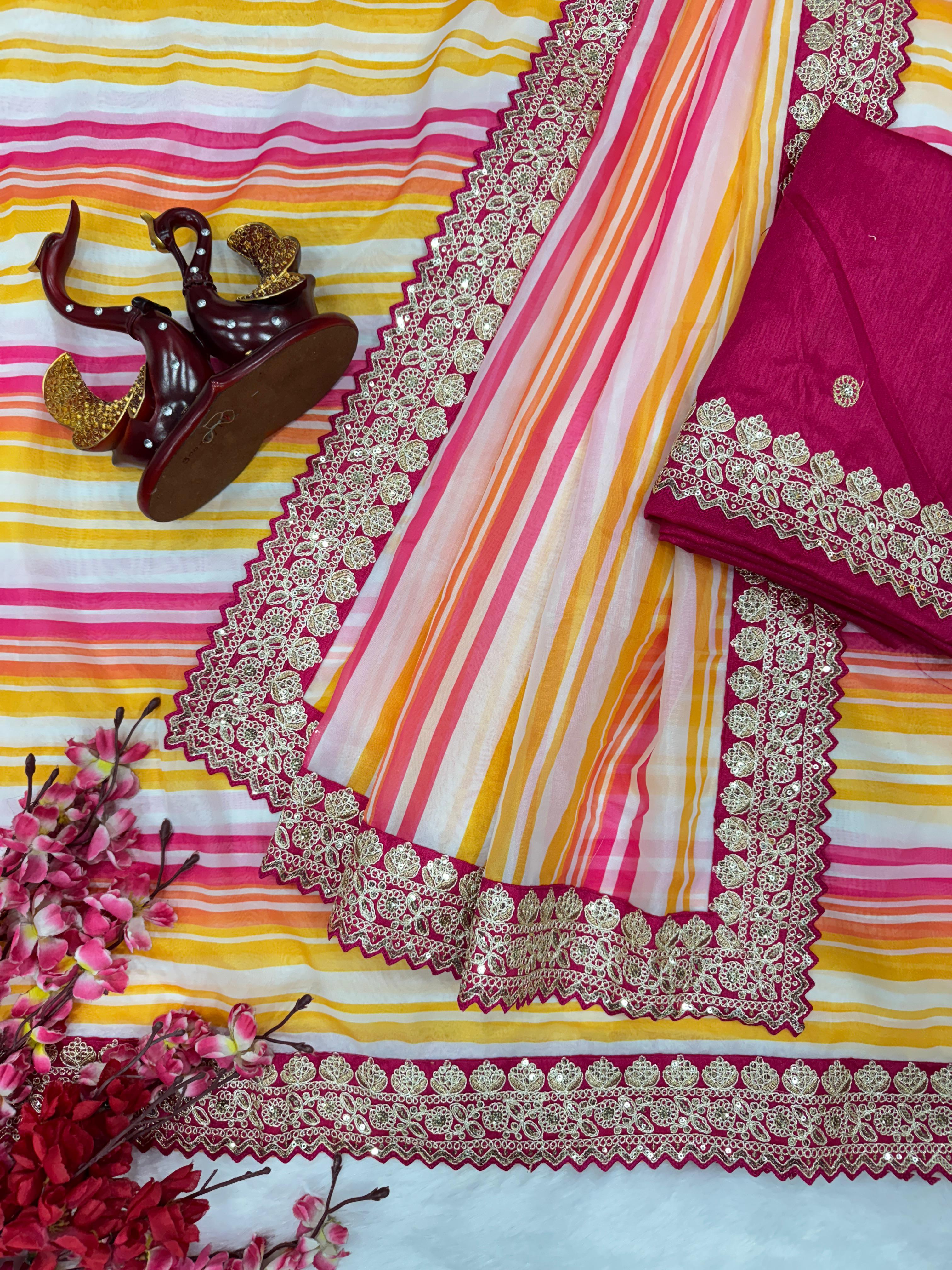 Designer Printed Saree by Her Highness Fashion