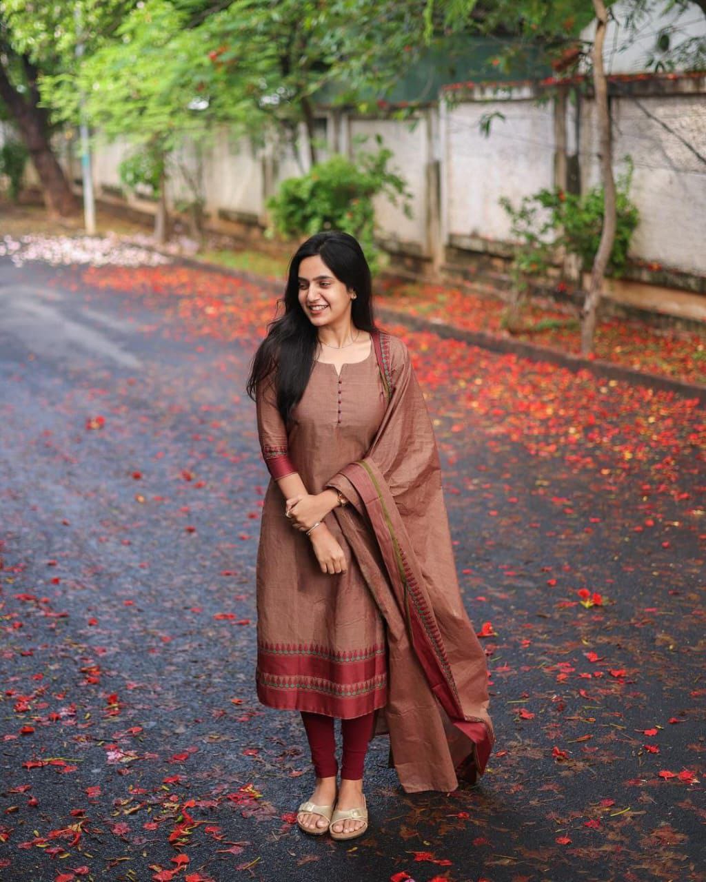 Traditional South Indian Design Kanchi Cotton Kurti Set