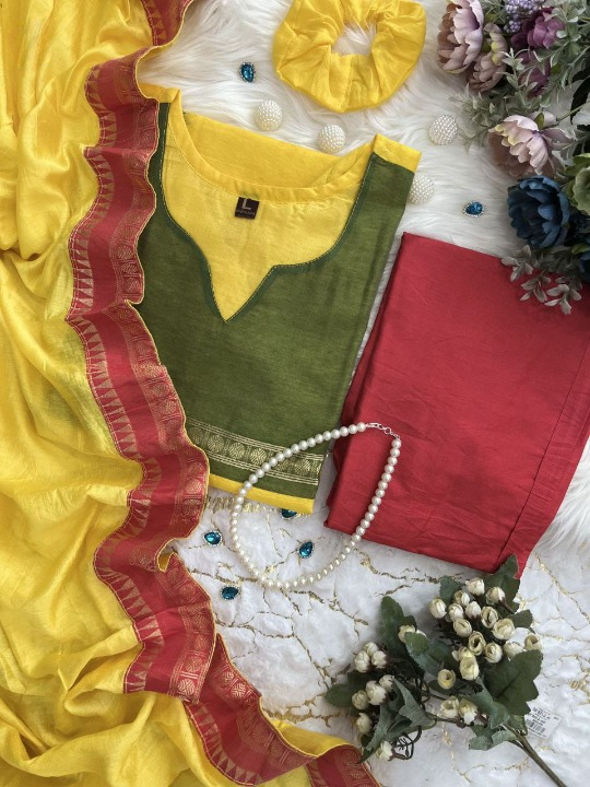 Elegant Kanchi Cotton Suit with Hand Zari Work