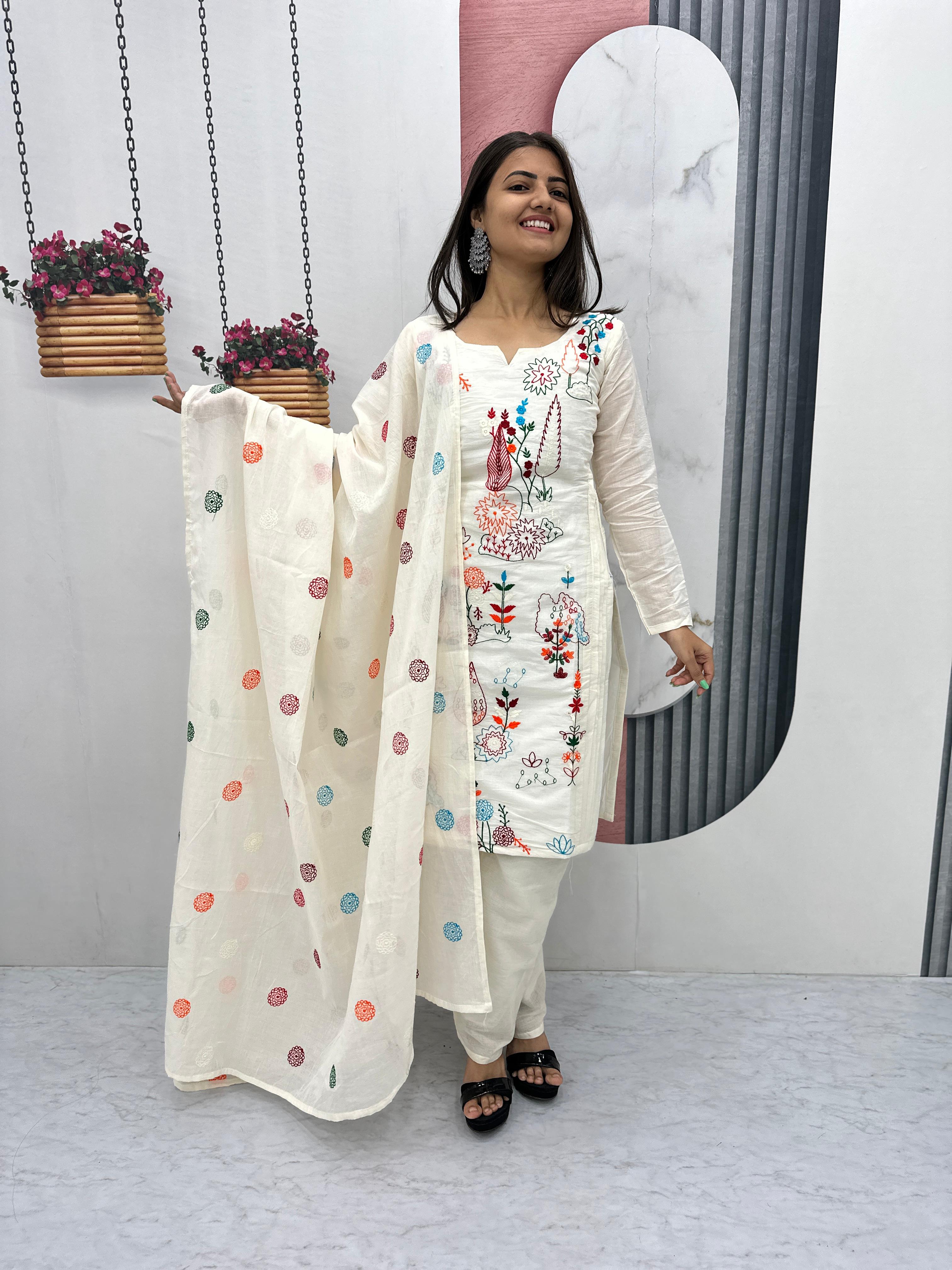 Festive Cotton Suit Set by Her Highness Fashion