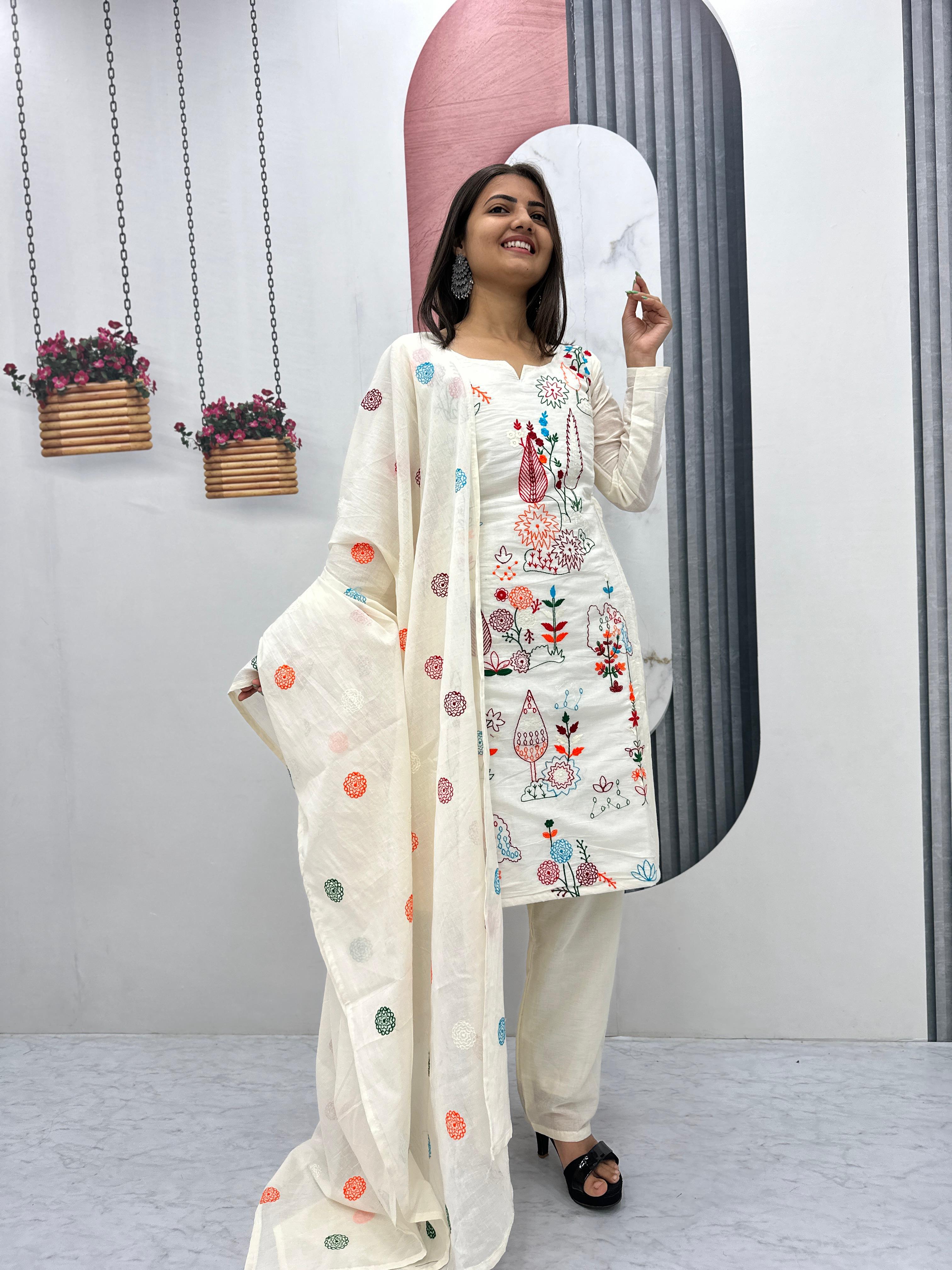 Festive Cotton Suit Set by Her Highness Fashion