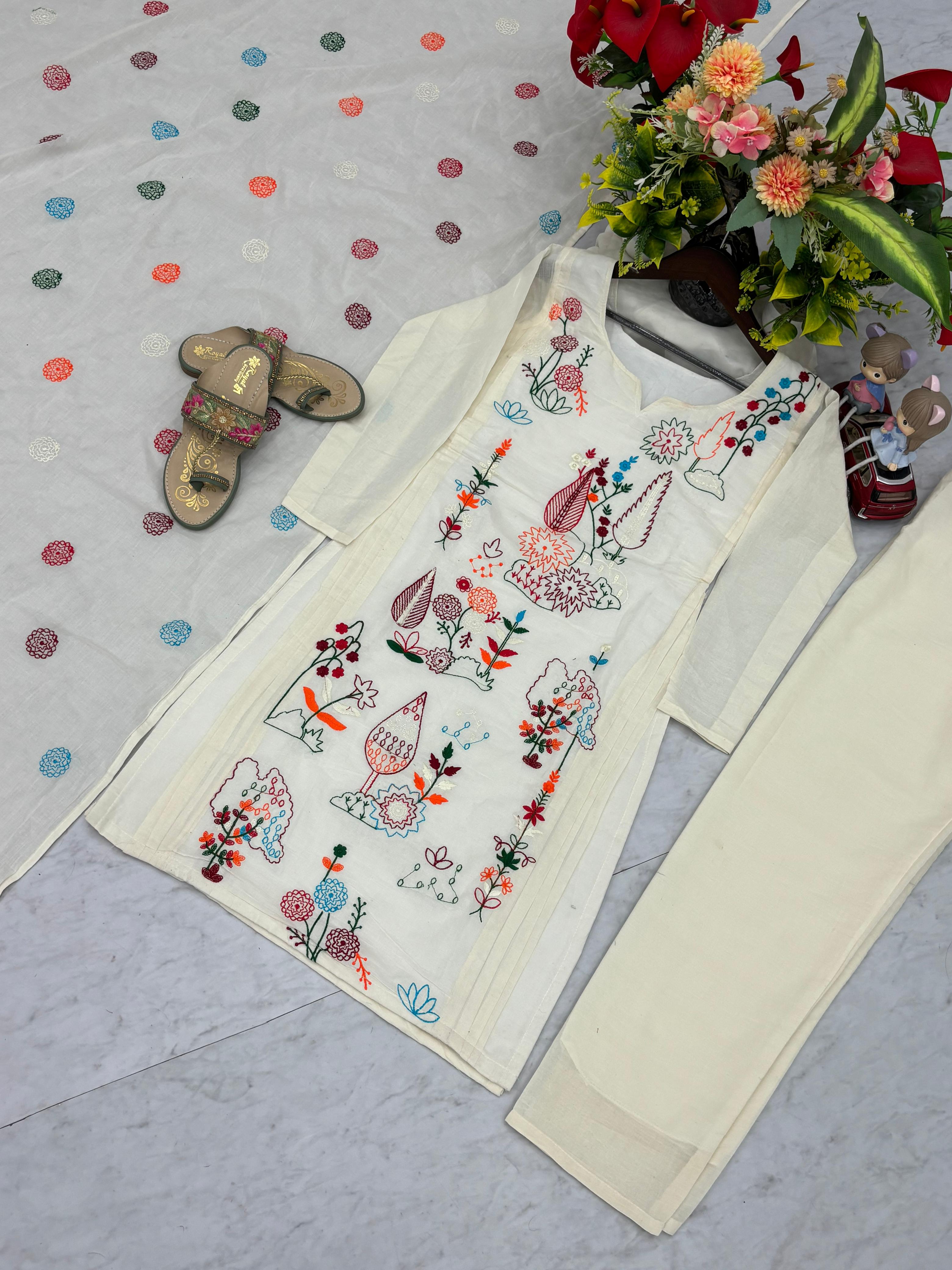 Festive Cotton Suit Set by Her Highness Fashion