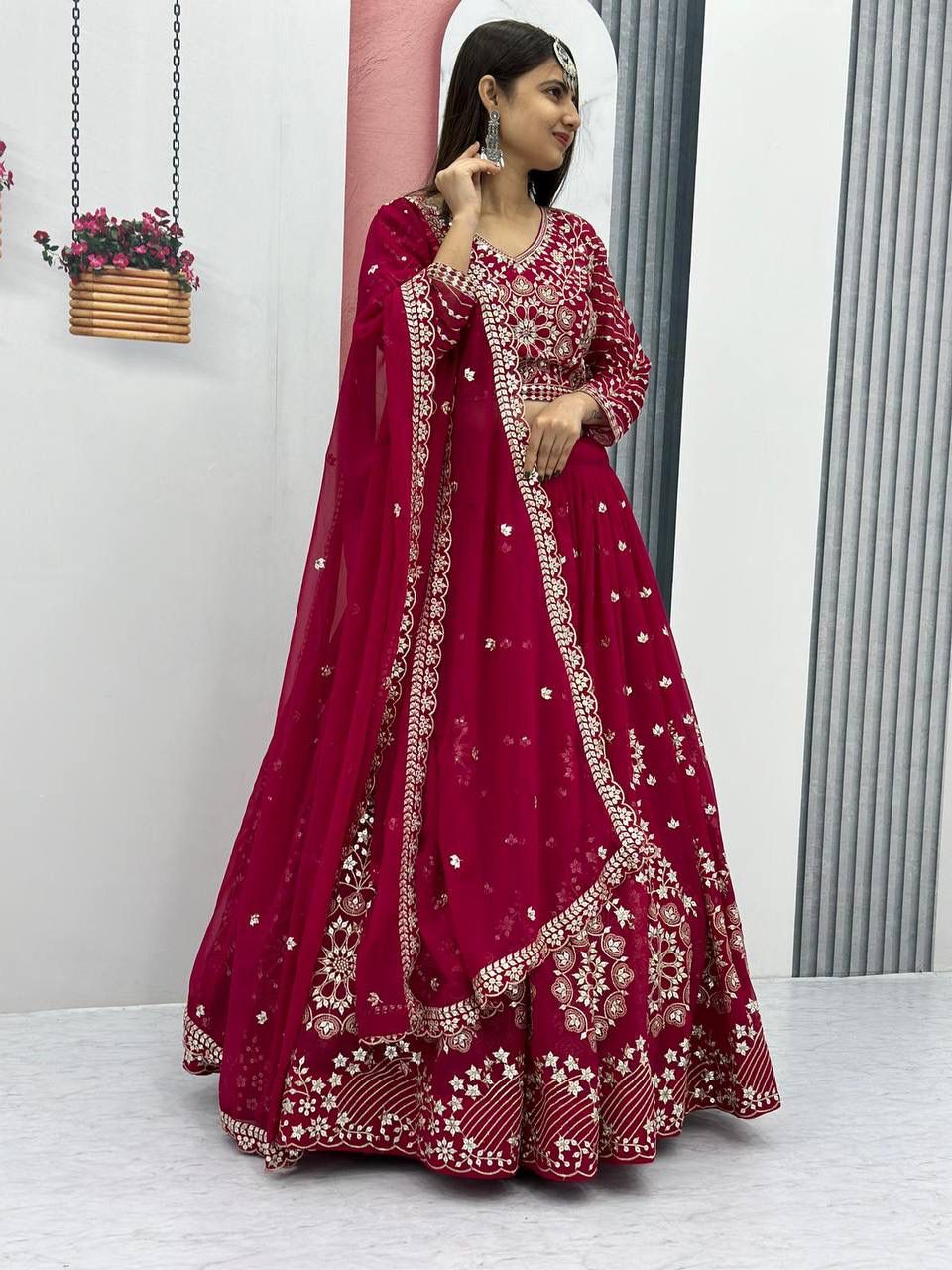 Designer Embroidered Fox Georgette Lehenga Choli