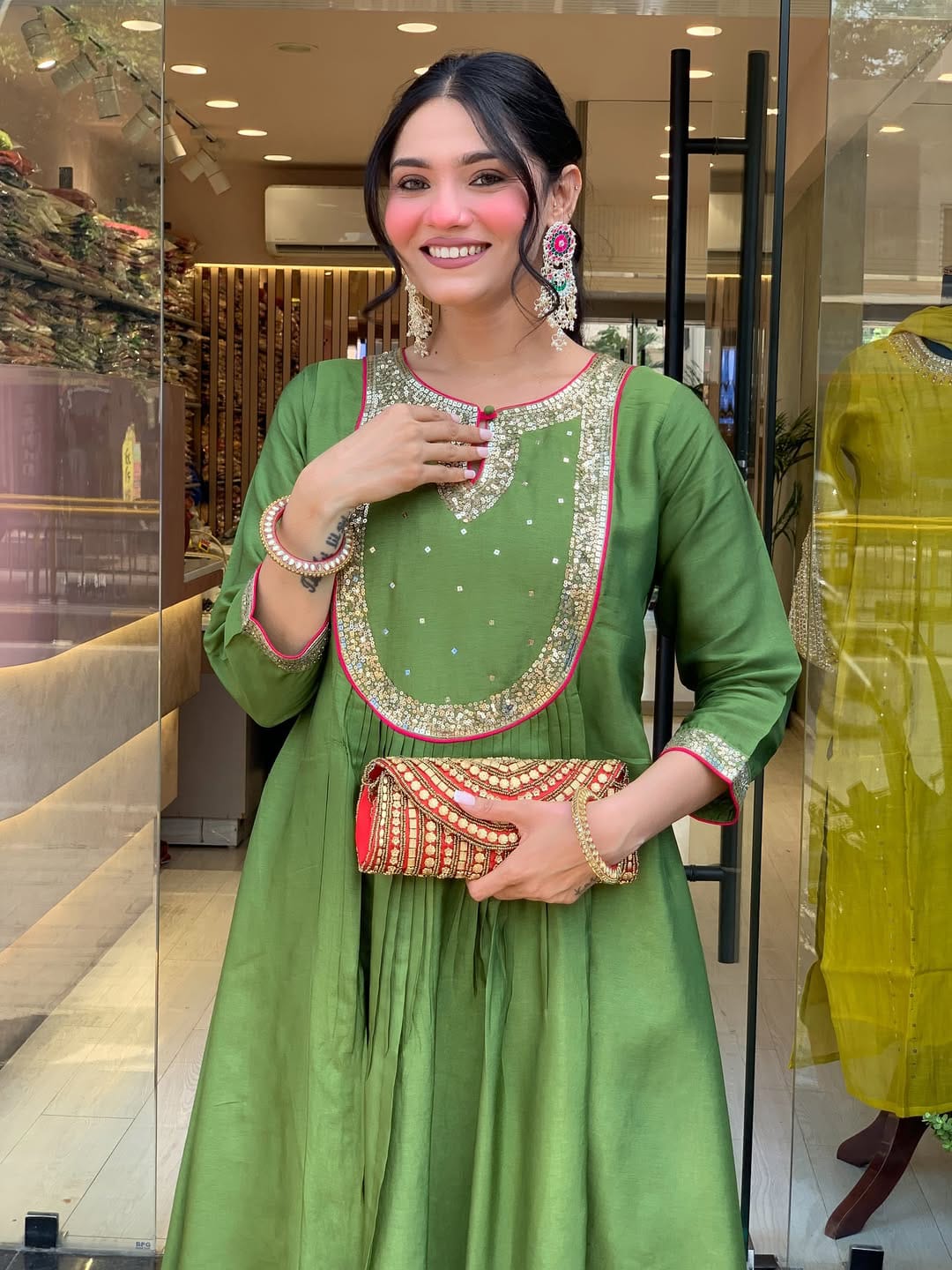 Pure Mul Chanderi Embroidered Suit Set with Banarasi Dupatta