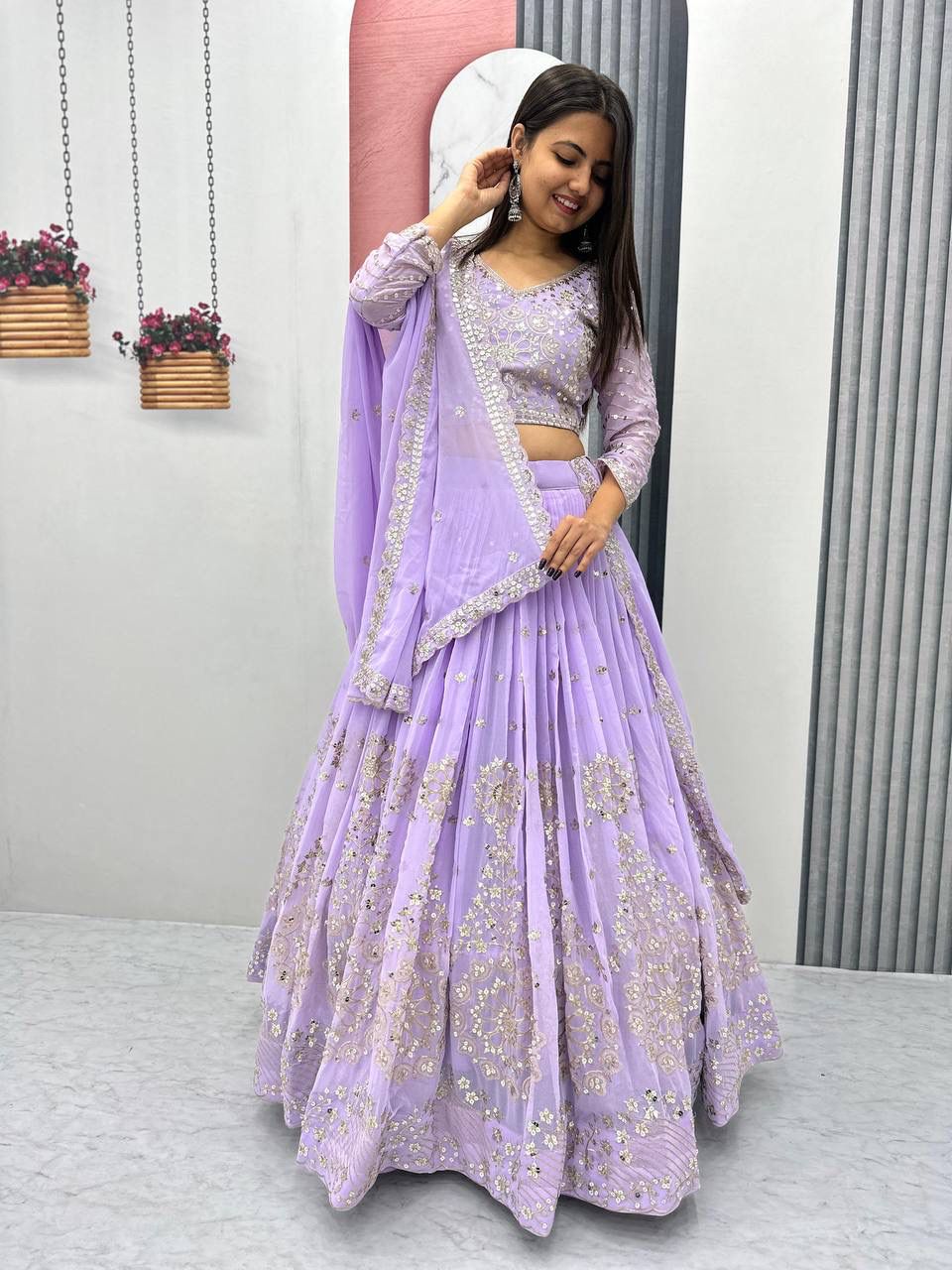 Elegant Fox Georgette Dupatta with Heavy Embroidery