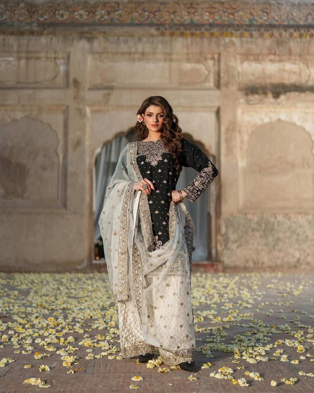 Heavy Embroidery Sequin Work Suit for Festive Wear