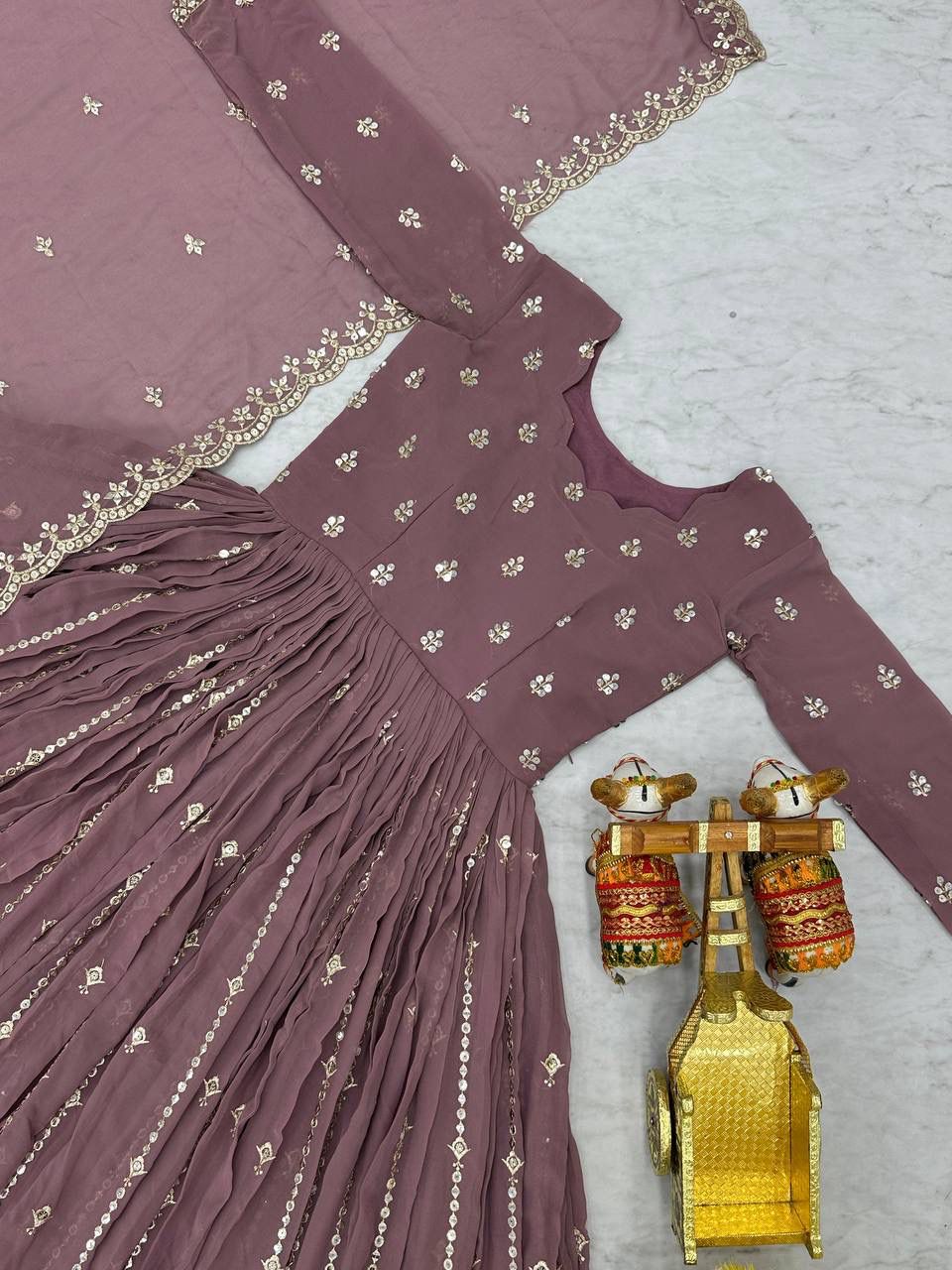 Heavy Embroidery Gown with Cotton Inner by Her Highness Fashion