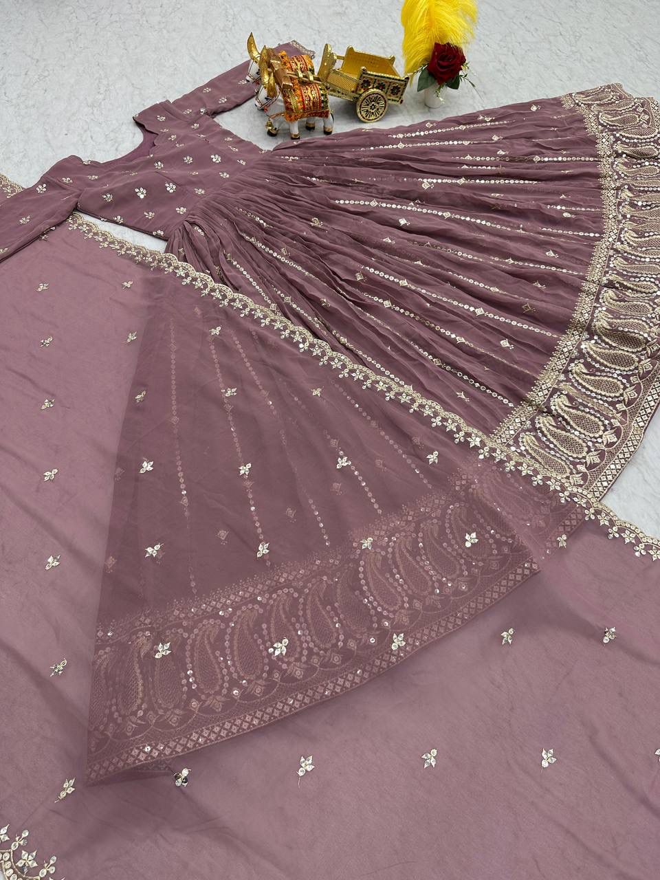 Heavy Embroidery Gown with Cotton Inner by Her Highness Fashion