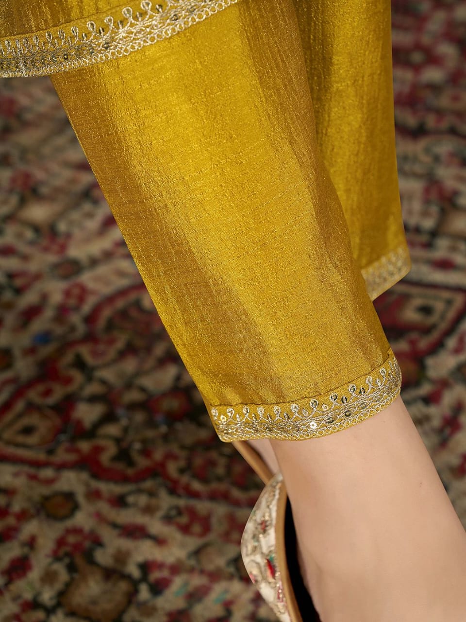 Vichitra Silk Sequence Work Suit with Embroidered Dupatta