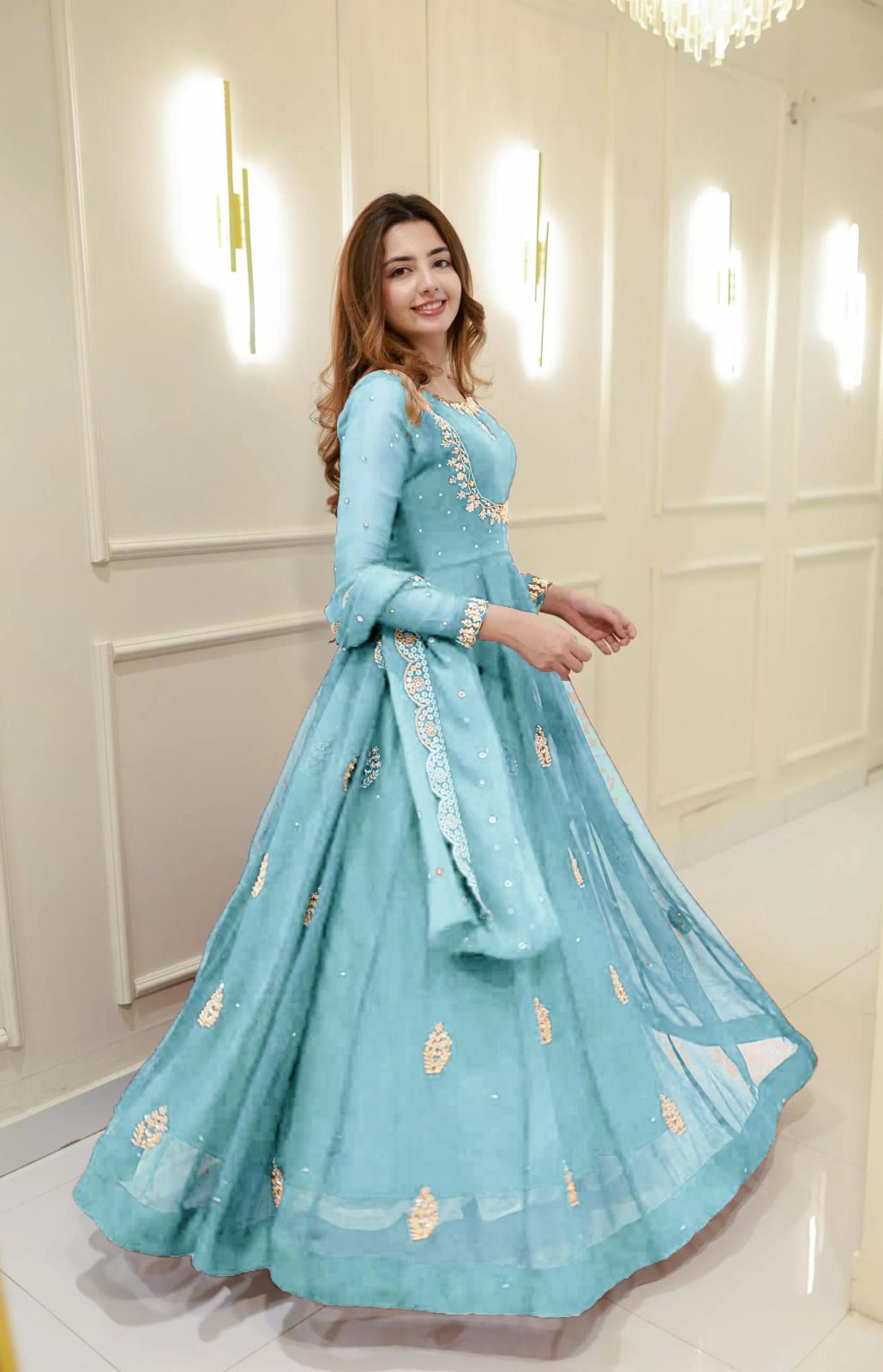 Georgette Dupatta with Sequin Embroidered Border