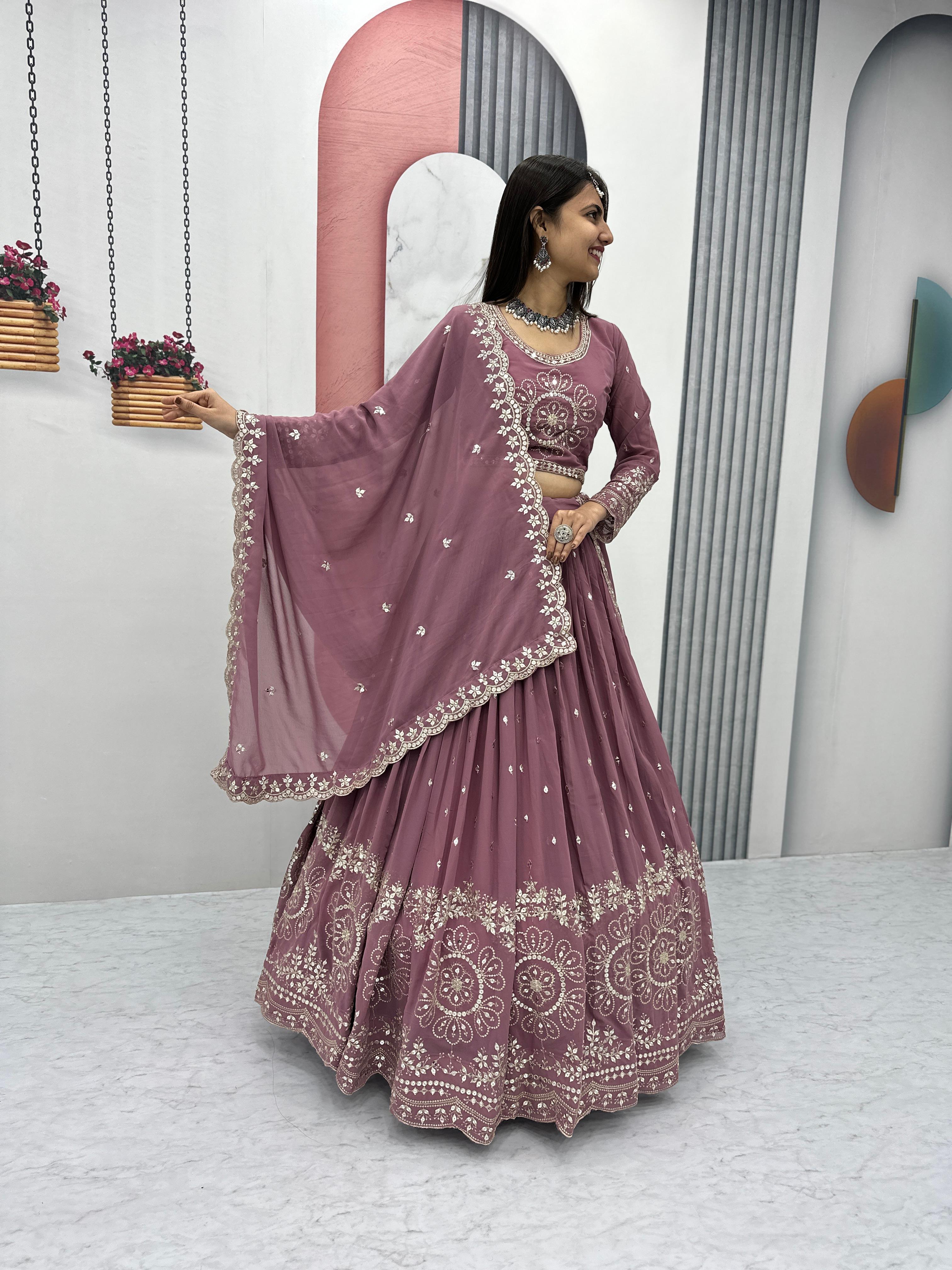 Heavy Fox Georgette Lehenga with 7mm Sequence Embroidery