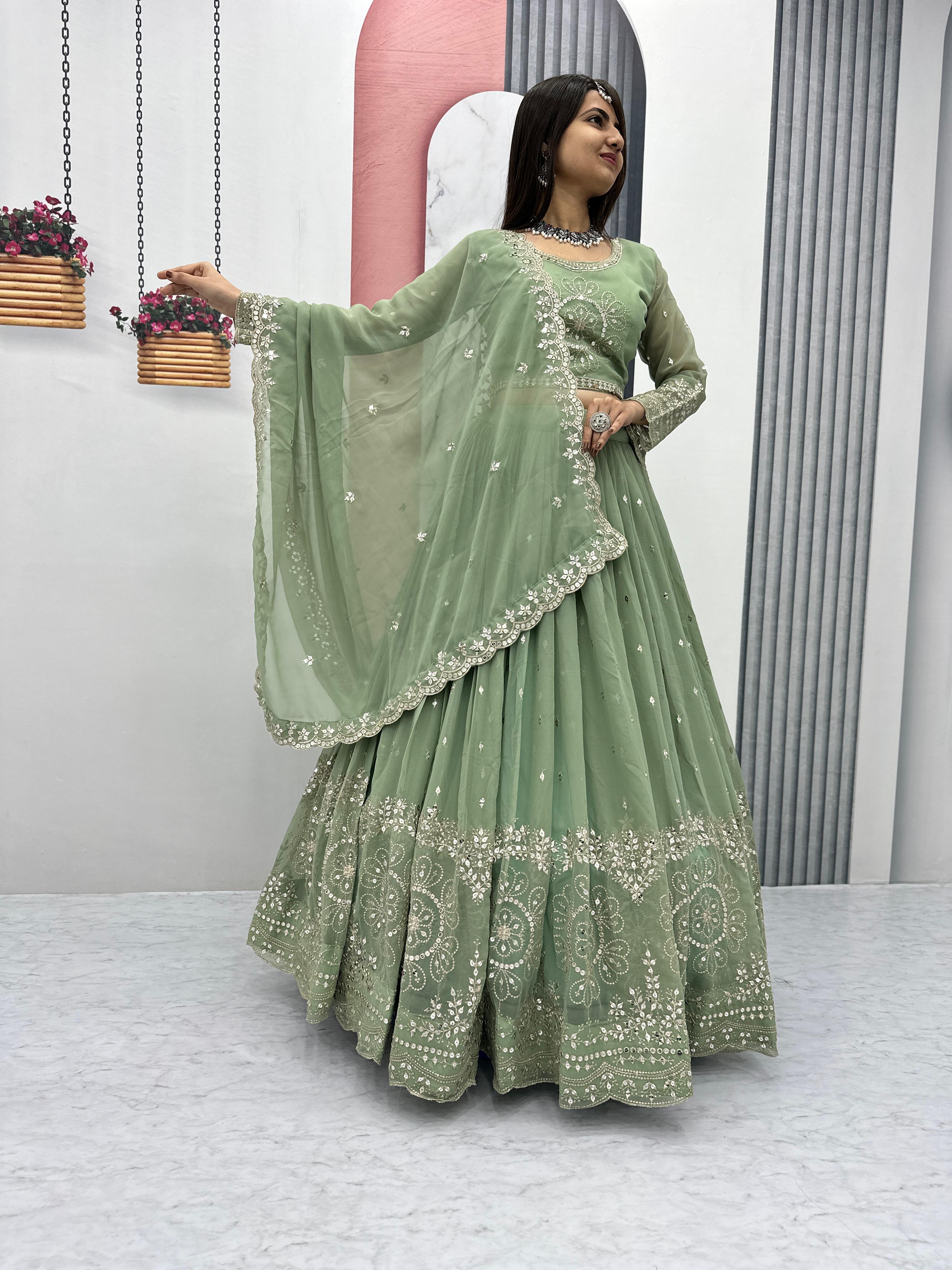 Elegant Party Wear Lehenga with Heavy Embroidery