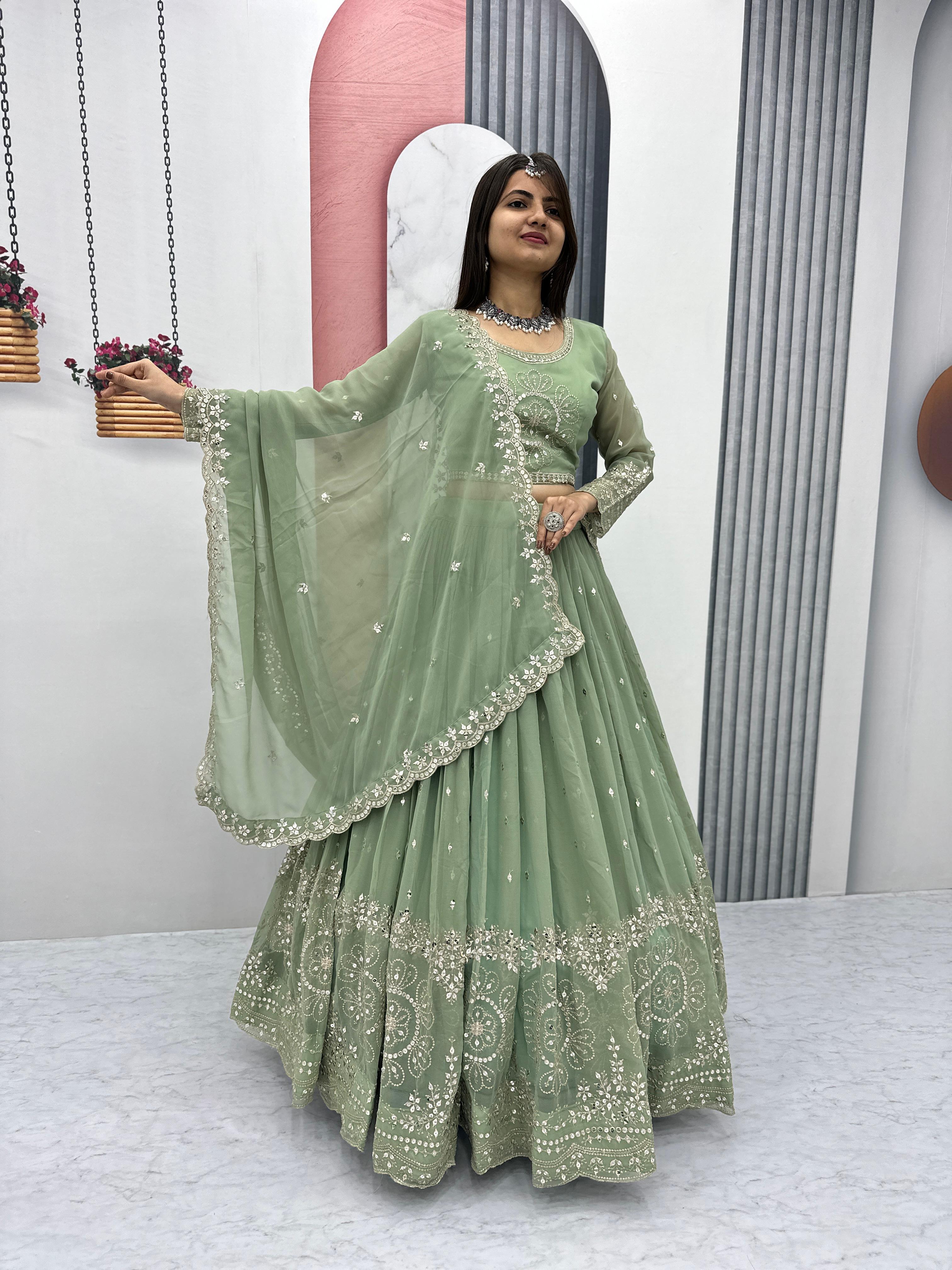 Elegant Party Wear Lehenga with Heavy Embroidery