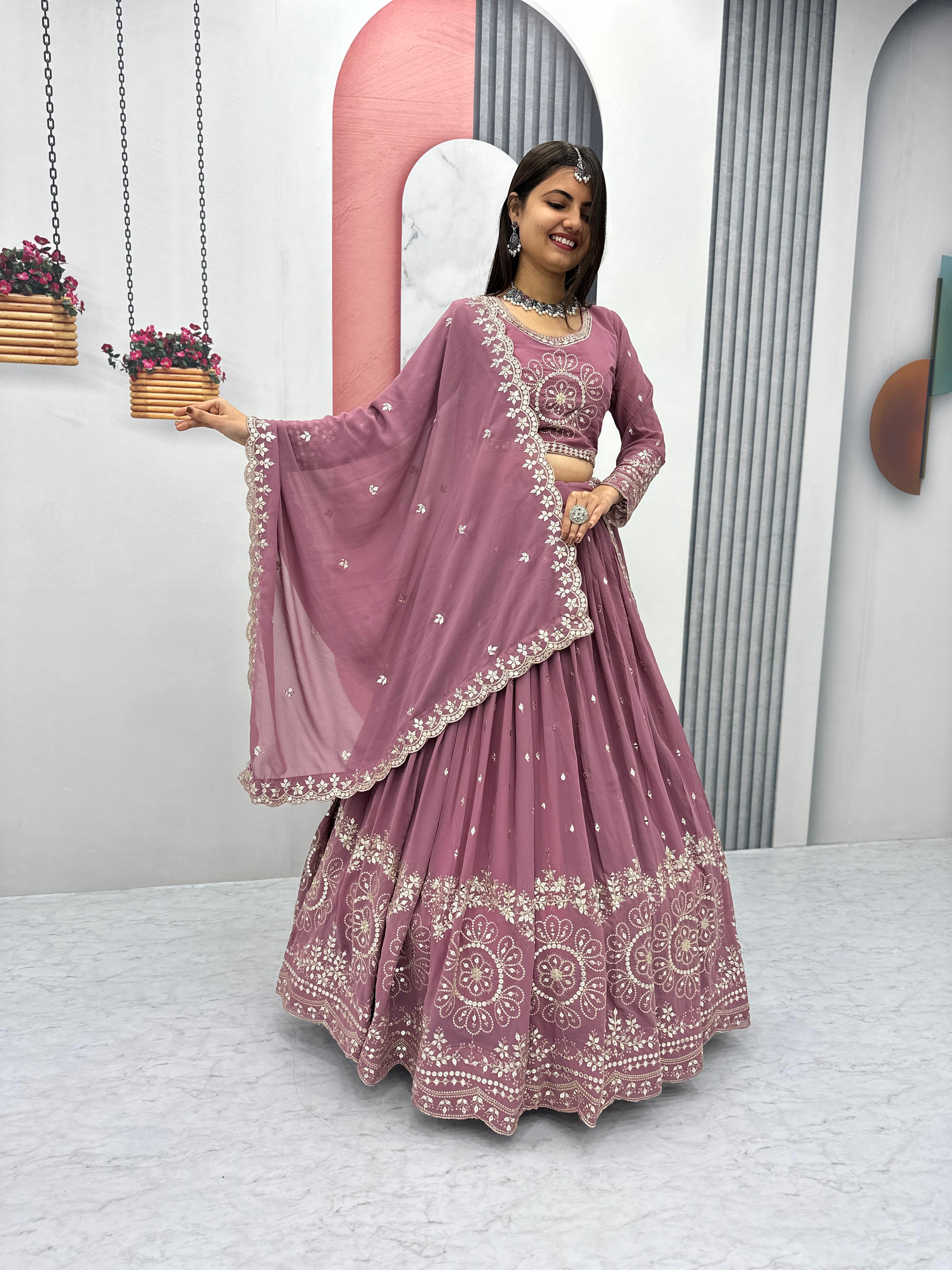 Heavy Fox Georgette Lehenga with 7mm Sequence Embroidery