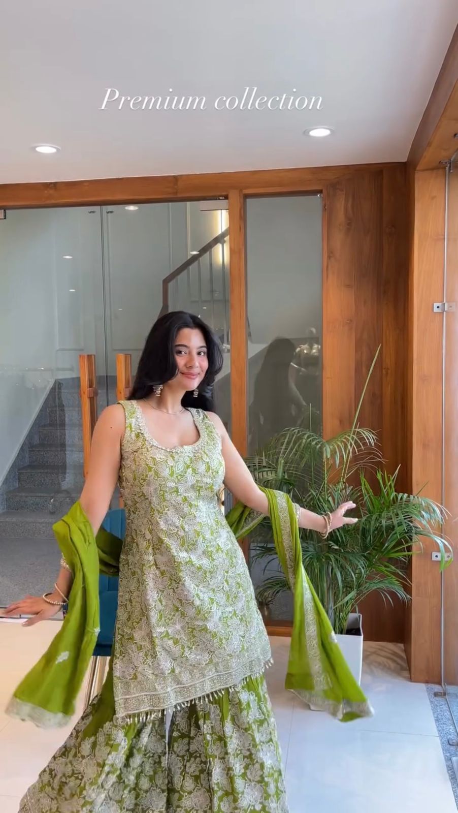 Traditional Indian women’s embroidered suit with dupatta