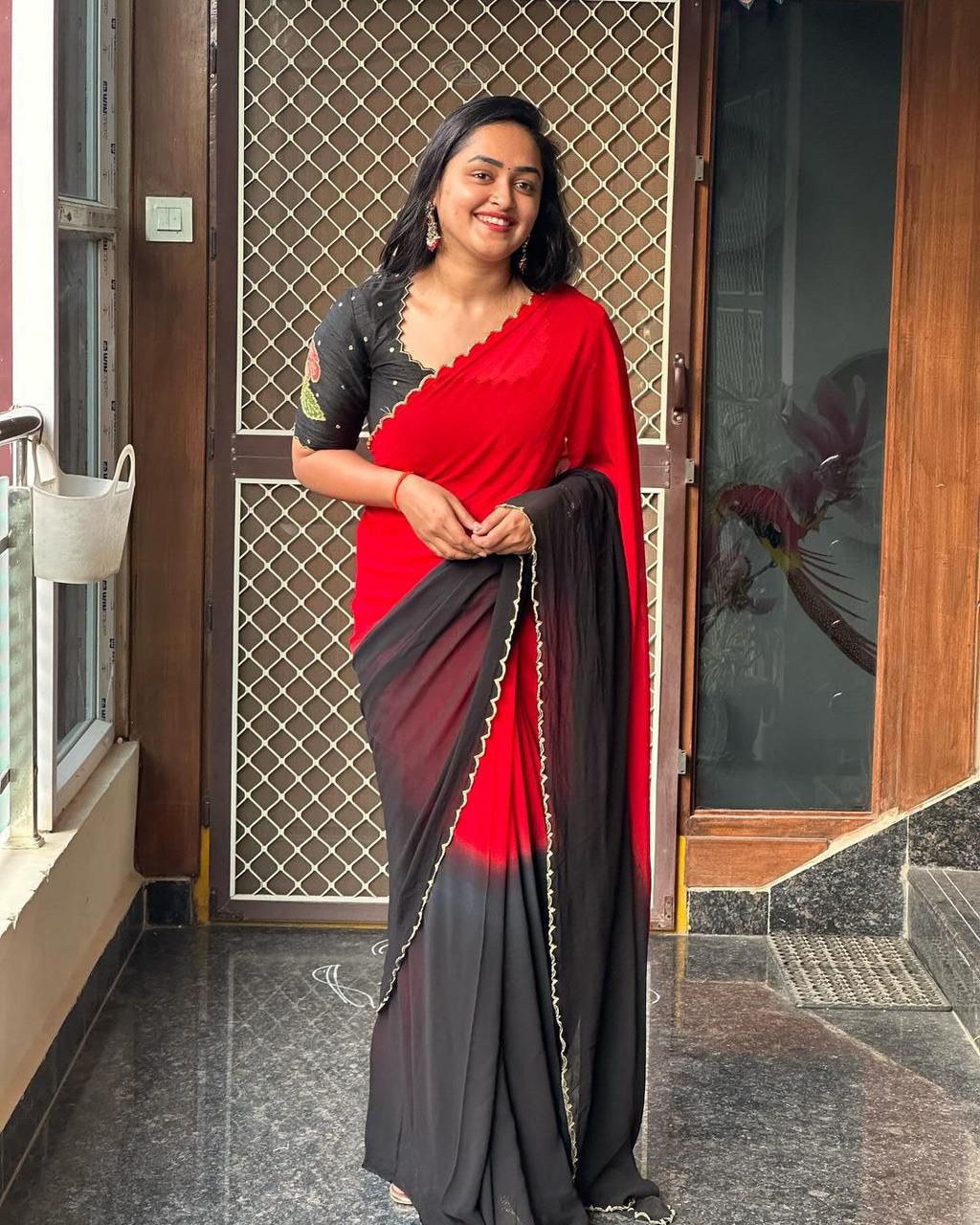 Soft Hand-Dyed Chinnon Saree
