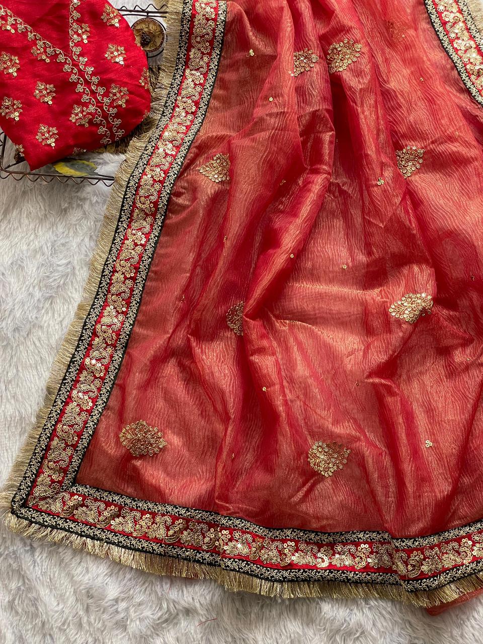 Luxury Banarasi Crush Saree by Her Highness Fashion
