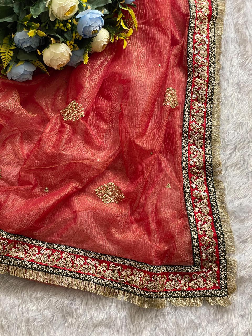 Luxury Banarasi Crush Saree by Her Highness Fashion