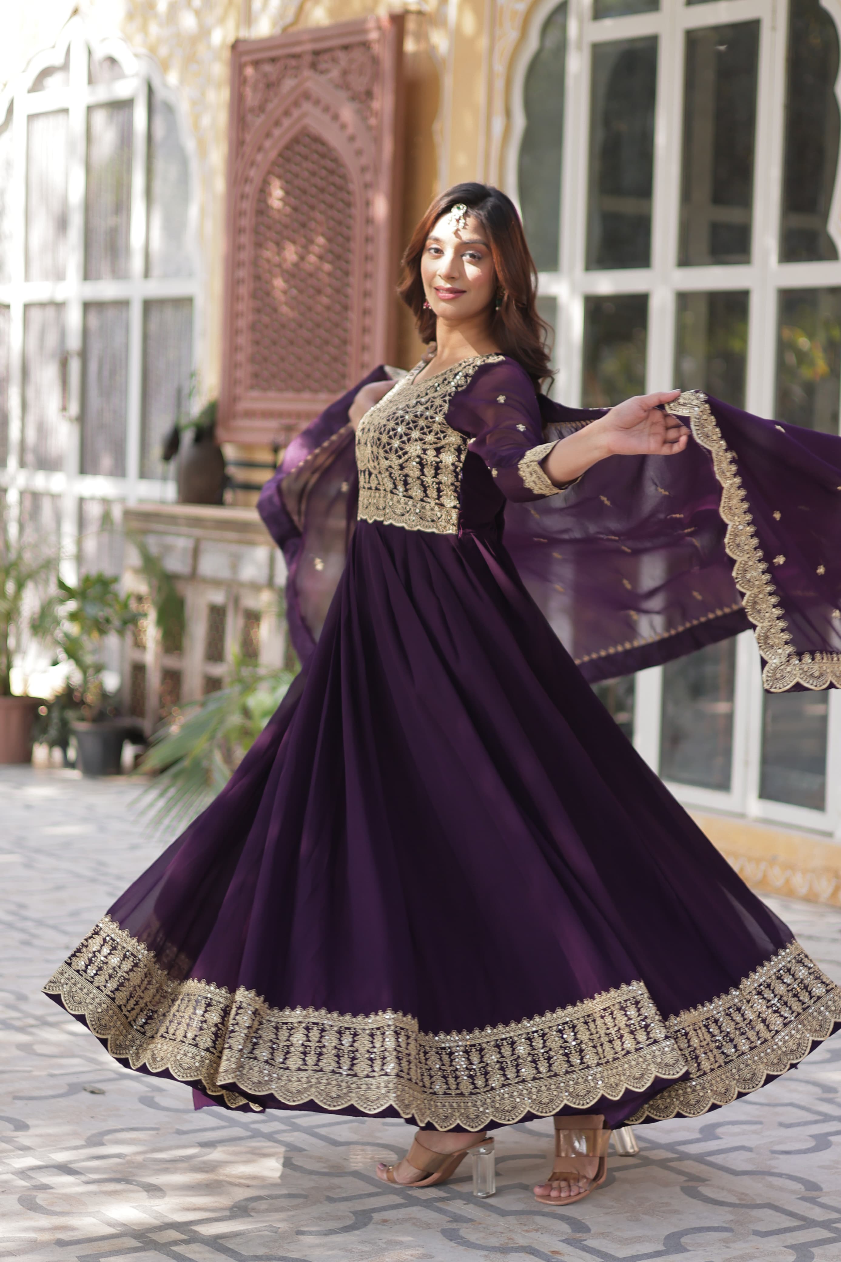 Zari embroidery close-up