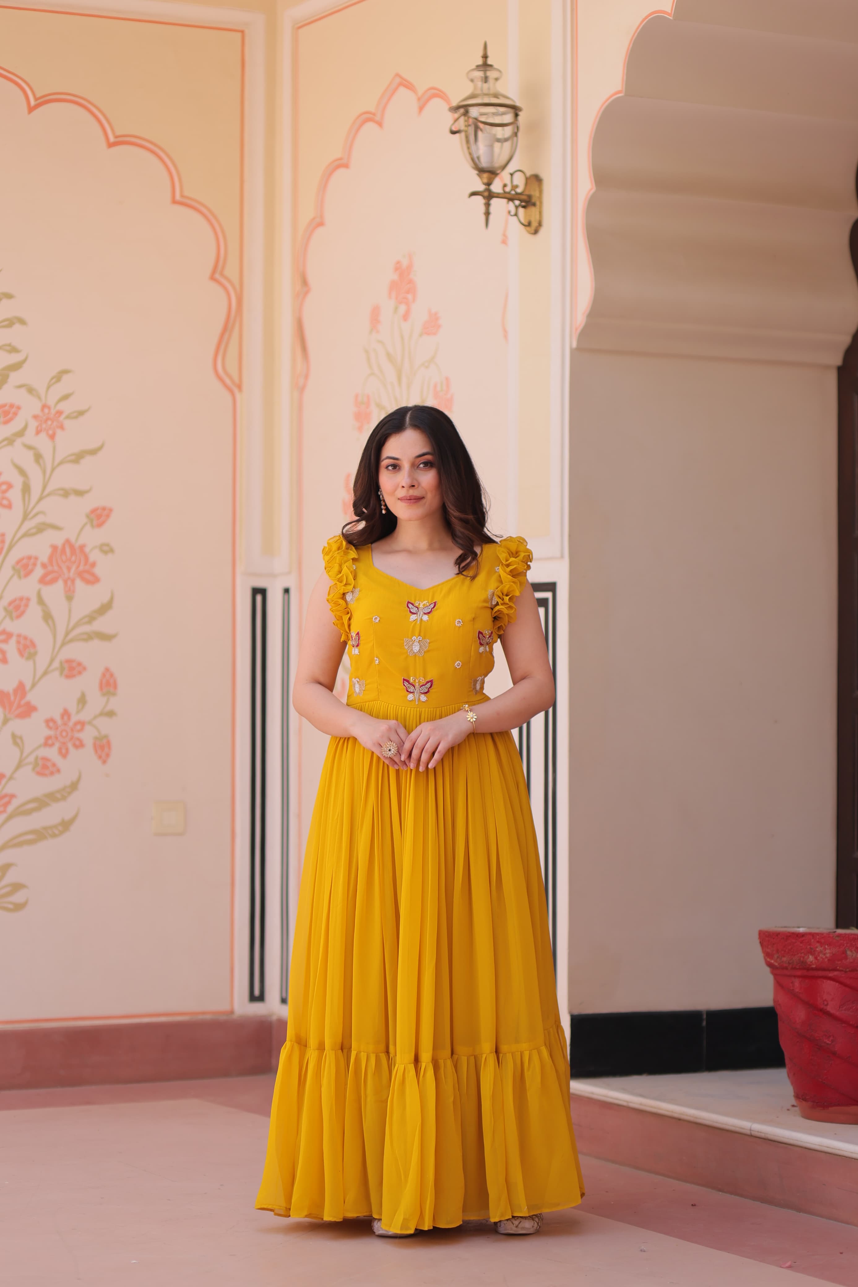 Luxury Faux Blooming Gown with Cotton Lining