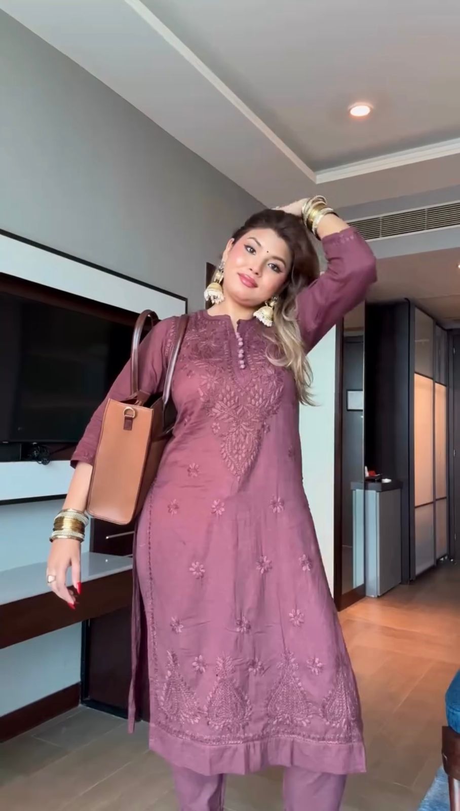 Pure Cotton Embroidered Suit Set
