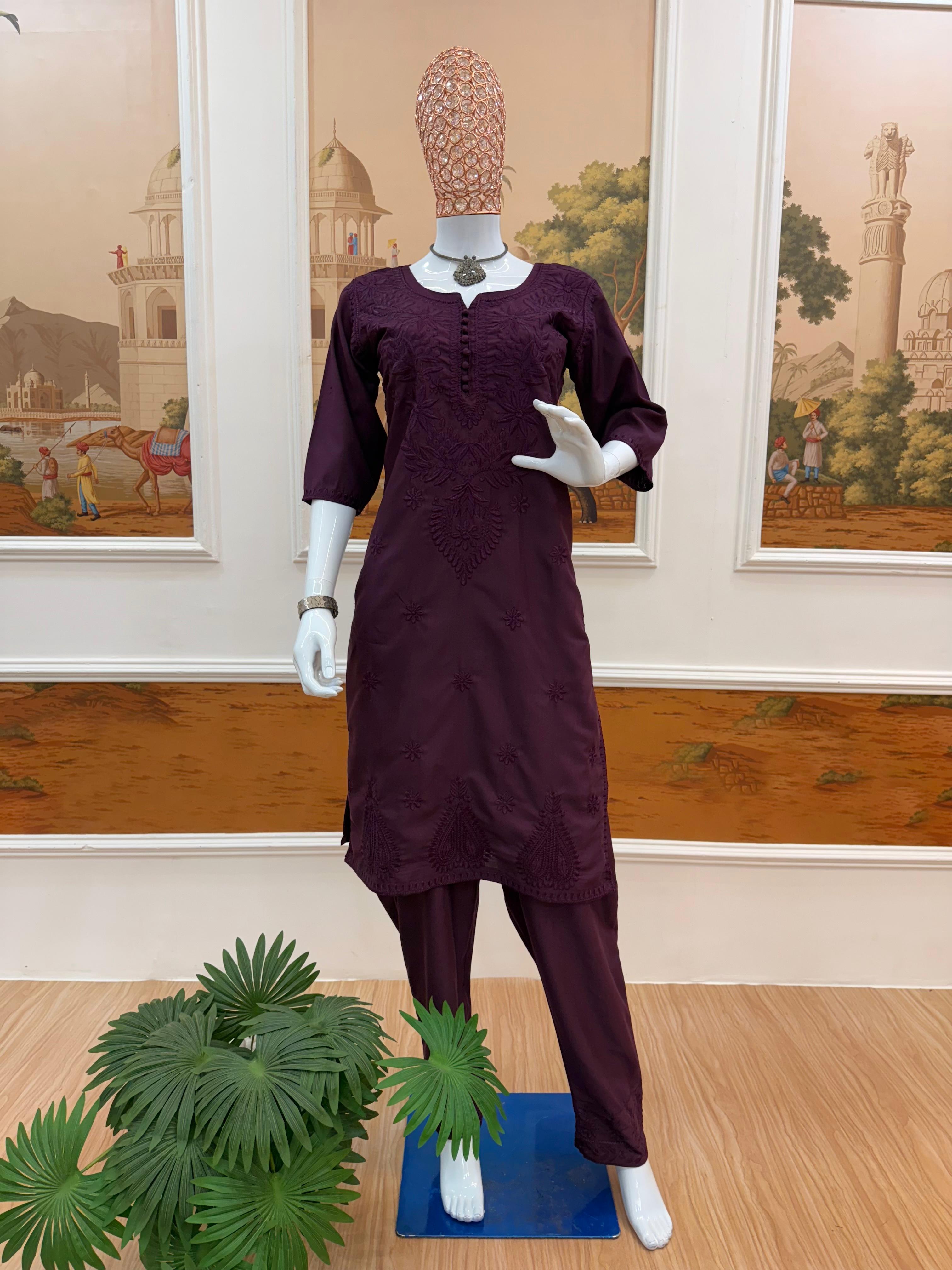 Pure Cotton Embroidered Suit Set