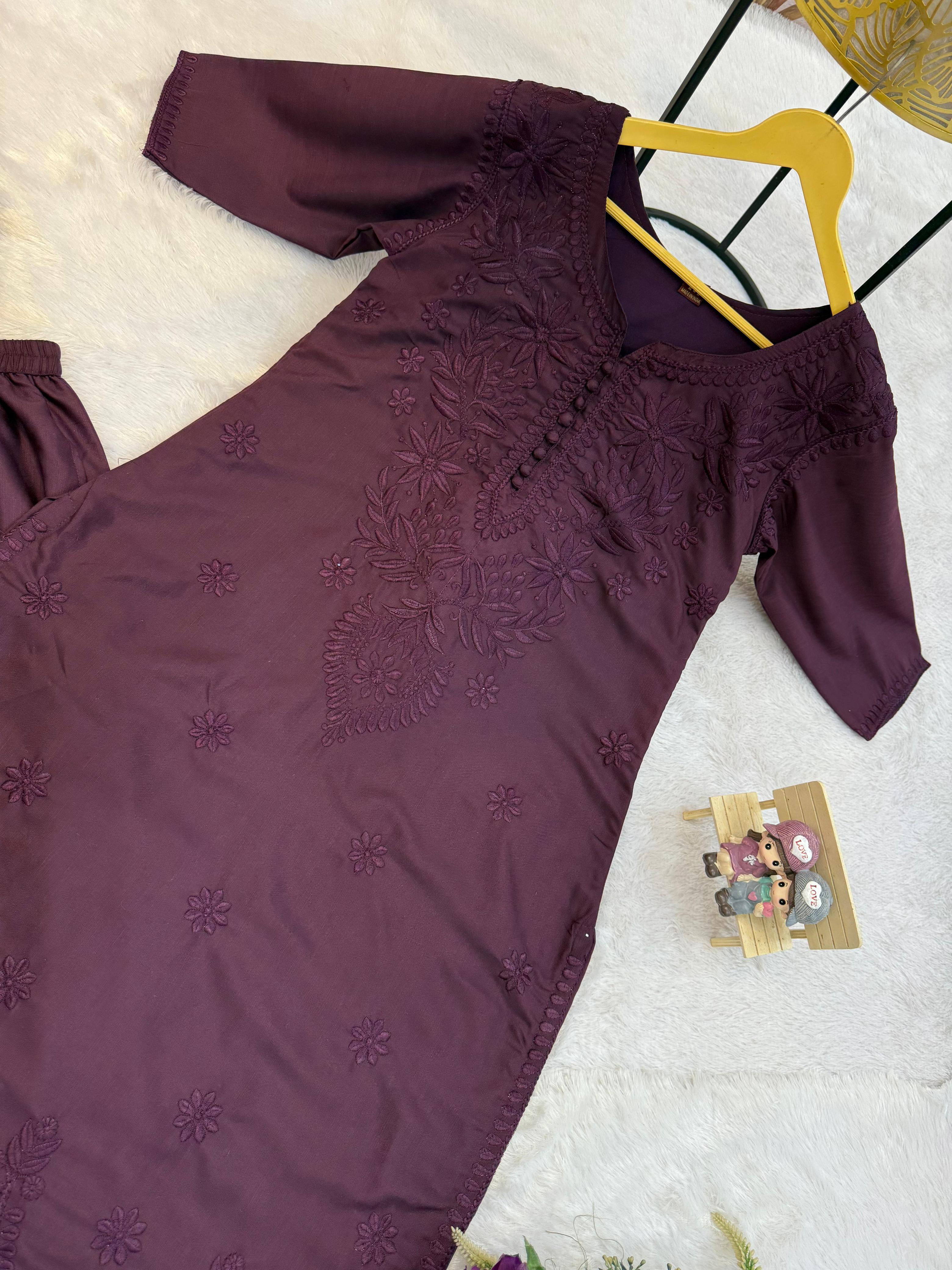 Pure Cotton Embroidered Suit Set