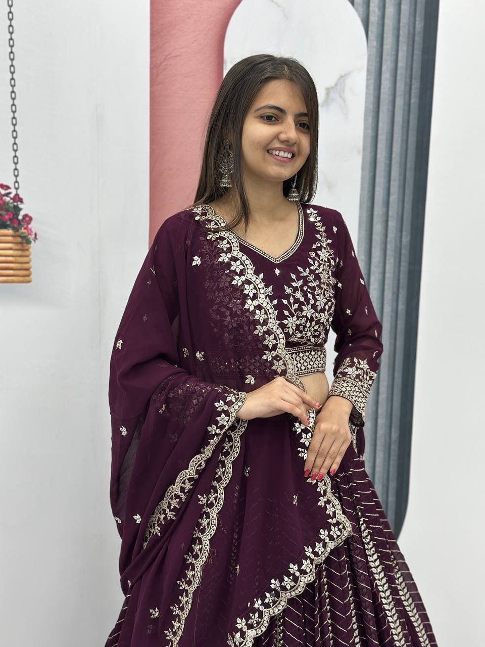 Designer Embroidered Georgette Lehenga for Women