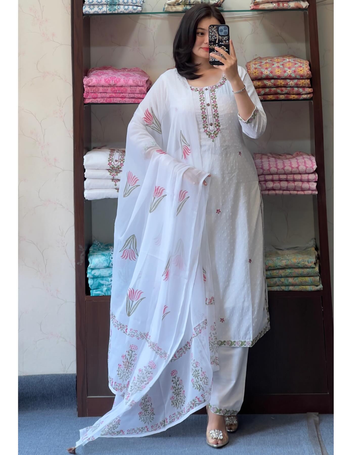 Designer Embroidered Georgette Suit Set