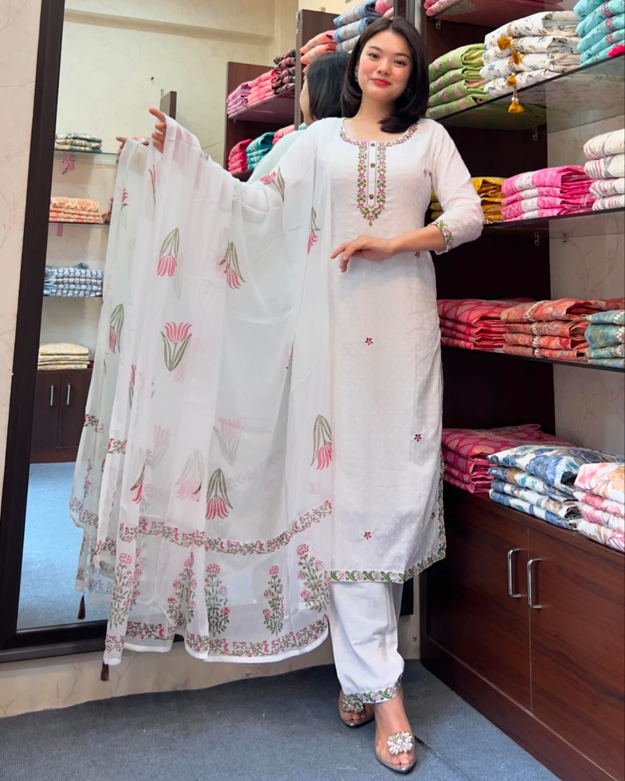 Designer Embroidered Georgette Suit Set