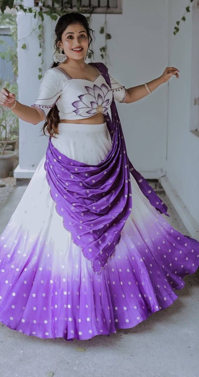 Chinon digital print lehenga choli with handwork blouse and 2.30 m dupatta