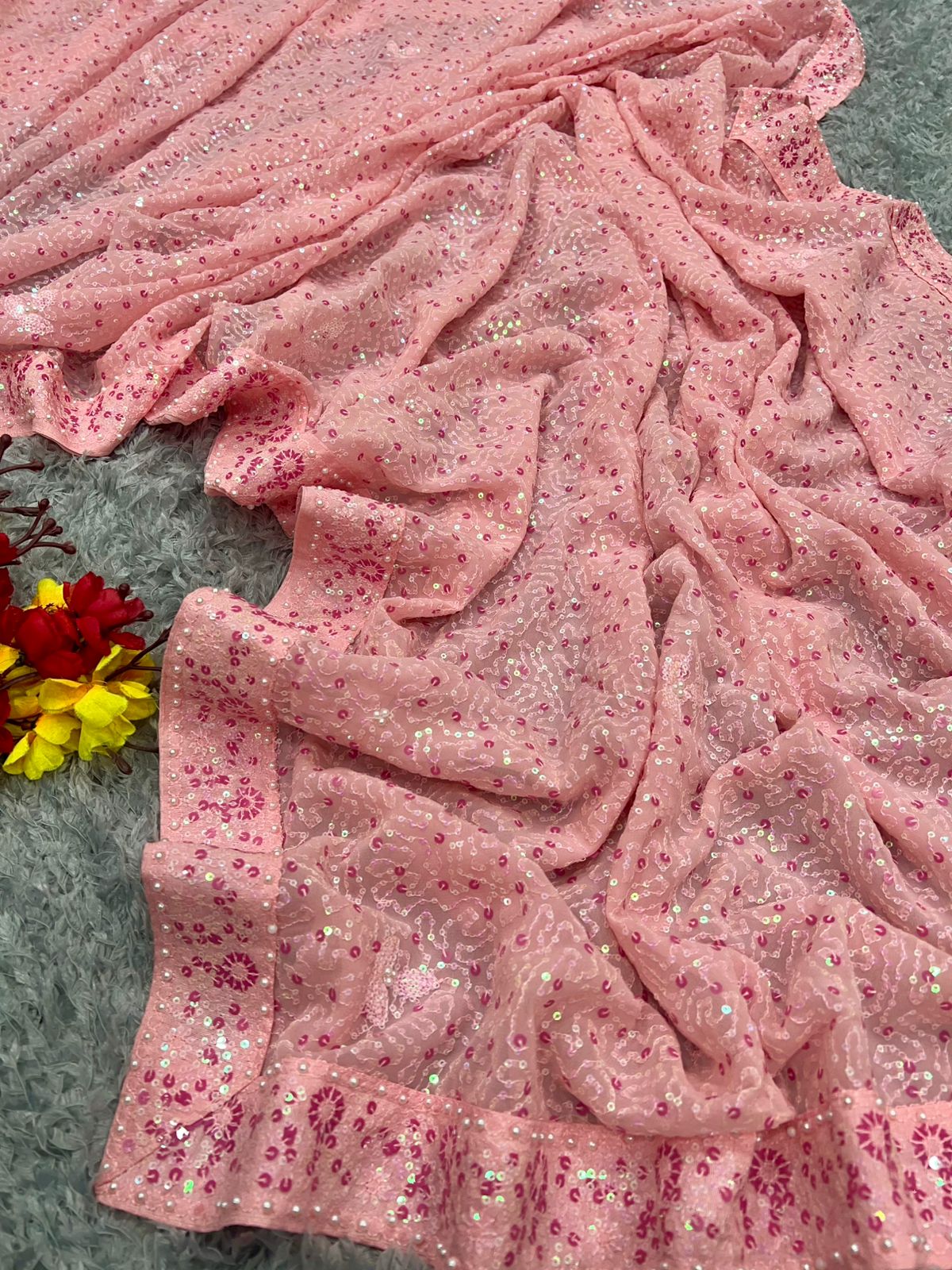 Elegant Party Wear Saree in Soft Georgette